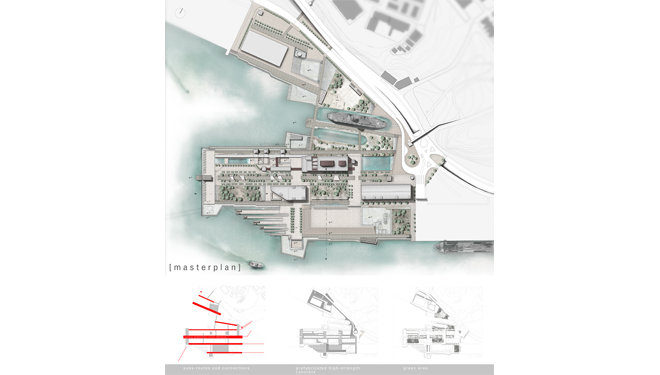 Redesign of the existing cereals’ stock house building facilities (SILO) and its surrounding open space into a Museum for Underwater Antiquities and Regeneration of part of the Piraeus Port Authority (OLP) Coastal Zone into an open public space for outdoor activities 