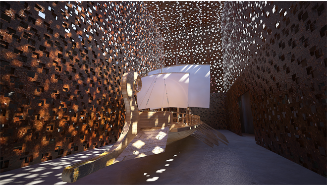 Redesign of the existing cereals’ stock house building facilities (SILO) and its surrounding open space into a Museum for Underwater Antiquities and Regeneration of part of the Piraeus Port Authority (OLP) Coastal Zone into an open public space for outdoor activities 