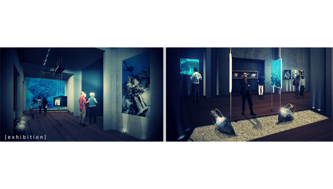 Redesign of the existing cereals’ stock house building facilities (SILO) and its surrounding open space into a Museum for Underwater Antiquities and Regeneration of part of the Piraeus Port Authority (OLP) Coastal Zone into an open public space for outdoor activities 